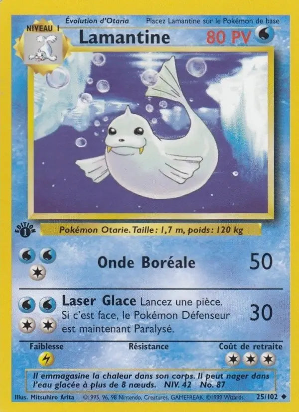 Lamantine — Carte Pokémon 25 Set de Base