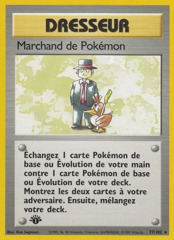 077/102 - Marchand de Pokémon — Carte Pokémon Set de Base 77/102
