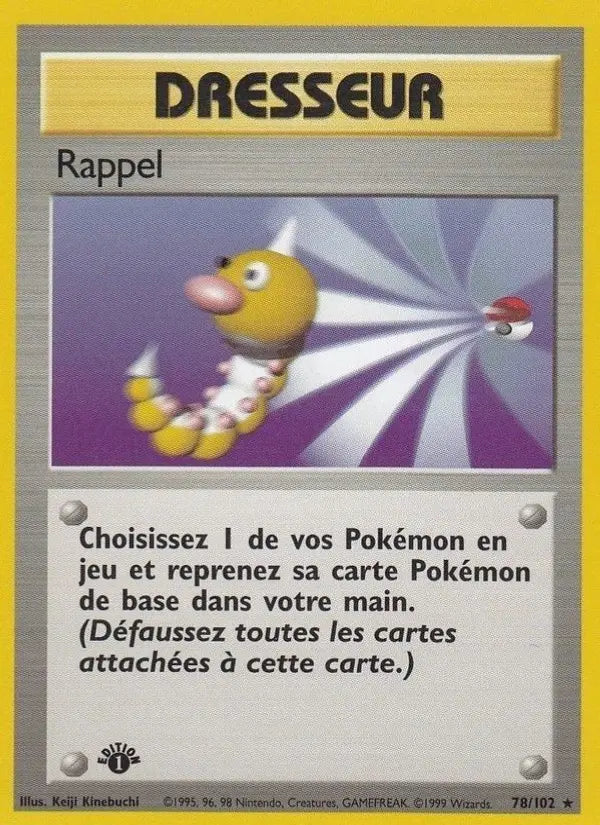 078/102 - Rappel — Carte Pokémon Set de Base 78/102