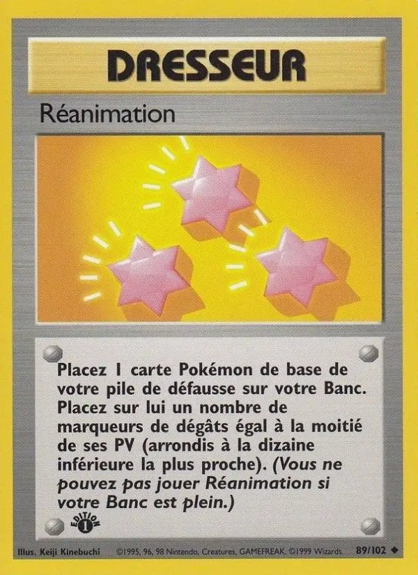 089/102 - Réanimation — Carte Pokémon Set de Base 89/102