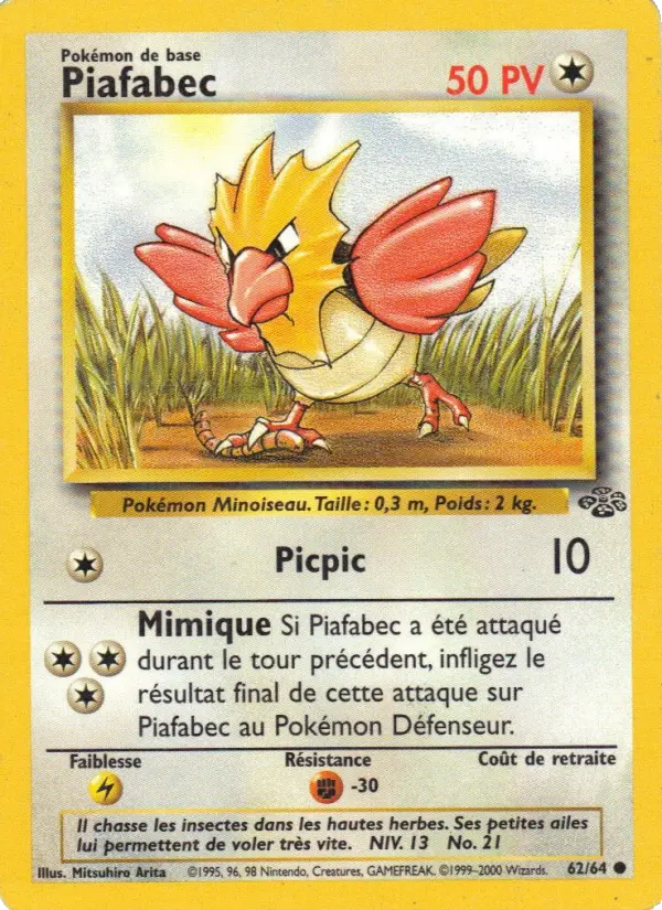 Piafabec — Carte Pokémon 62 Jungle