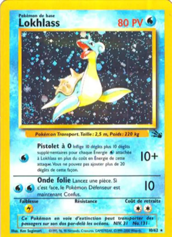 Lokhlass — Carte Pokémon 10 Fossile