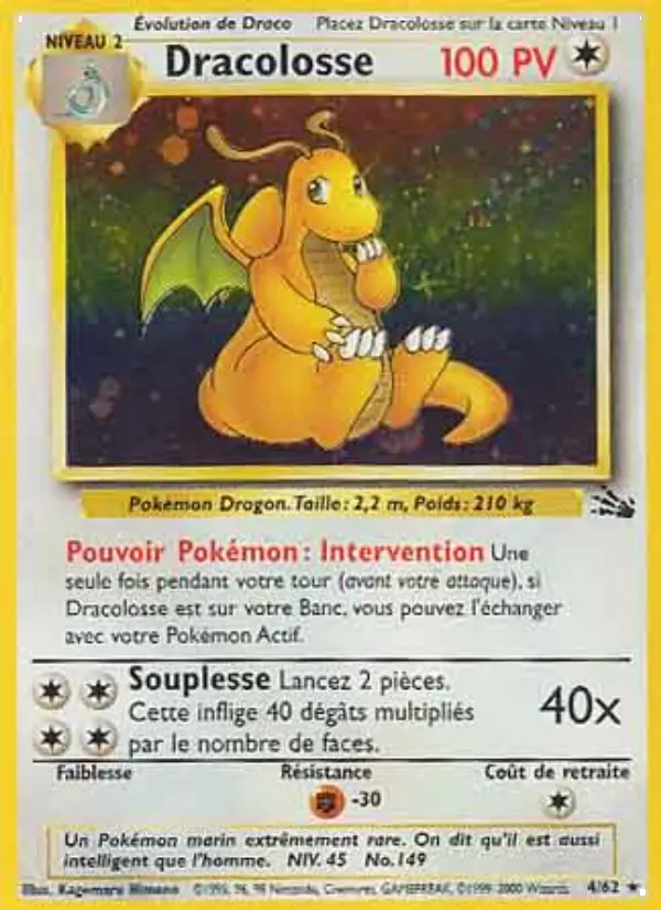 Dracolosse — Carte Pokémon 4 Fossile