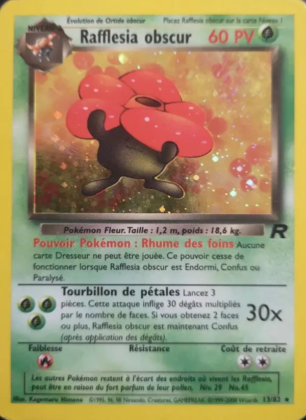 Rafflesia obscur — Carte Pokémon 13 Team Rocket