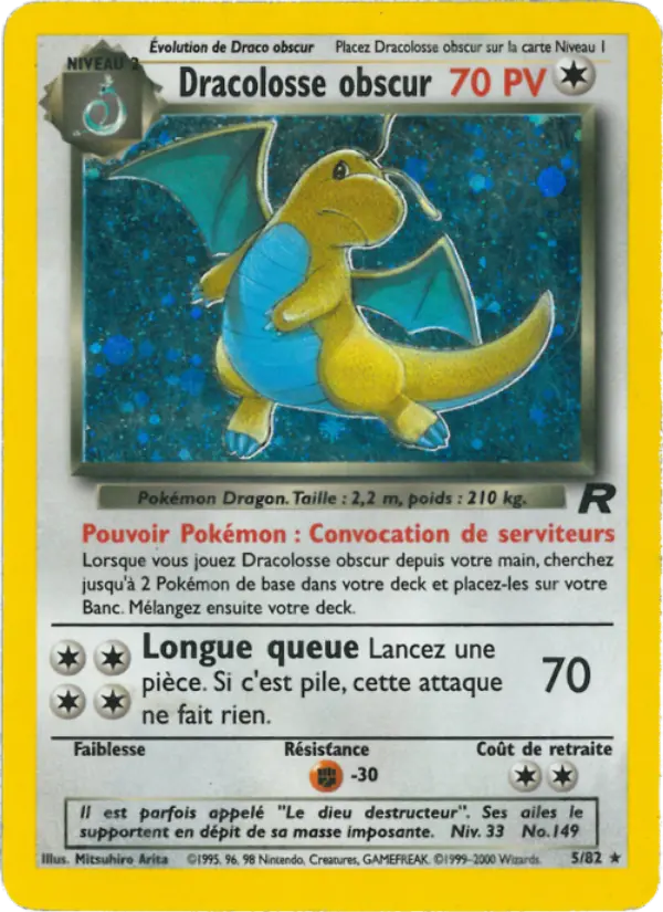 Dracolosse obscur — Carte Pokémon 5 Team Rocket