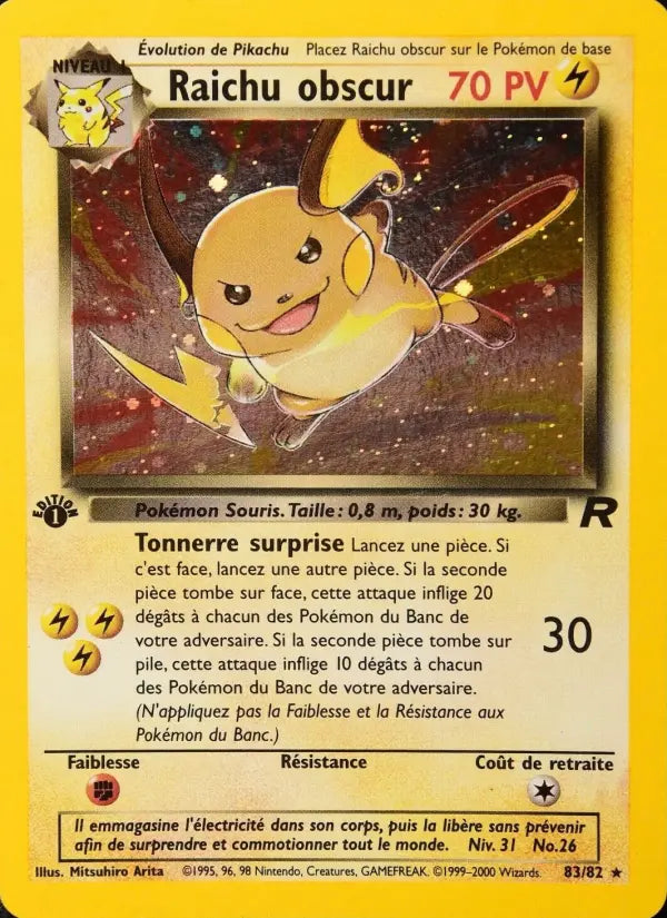 Raichu obscur — Carte Pokémon 83 Team Rocket