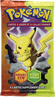 Booster Rouge Feu & Vert Feuille illustration Pikachu