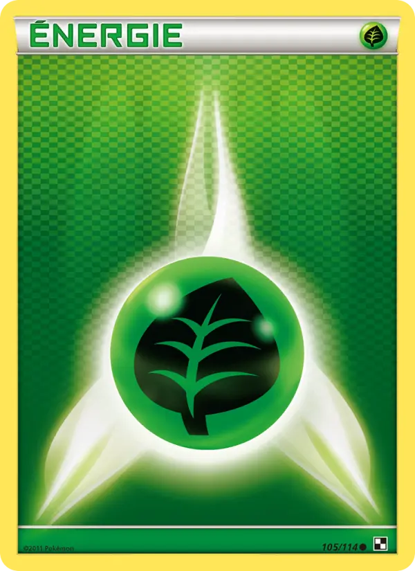 105/114 - Énergie Plante — Carte Pokémon Noir & Blanc 105/114