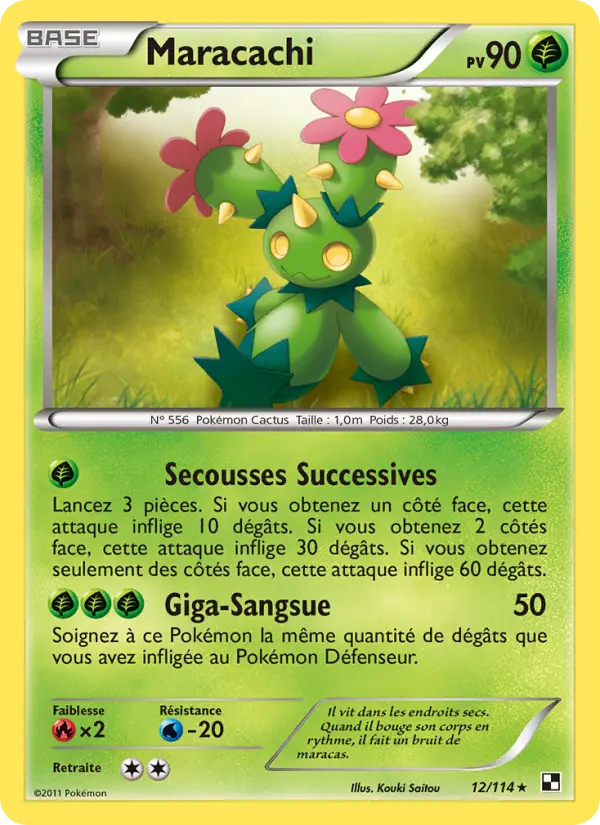 Maracachi — Carte Pokémon 12 Noir & Blanc