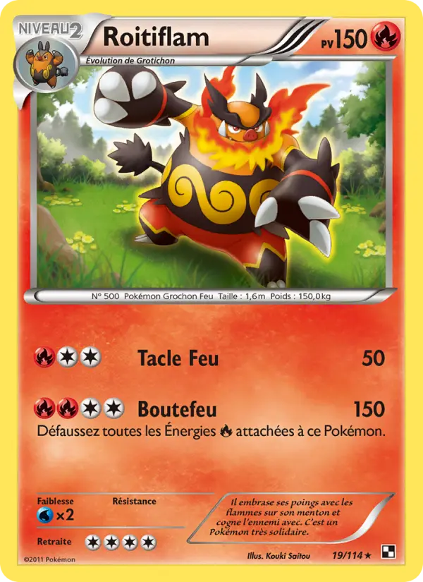 Roitiflam — Carte Pokémon 19 Noir & Blanc