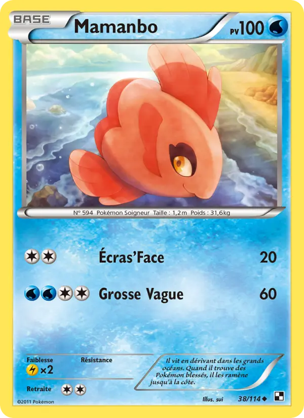 Mamanbo — Carte Pokémon 38 Noir & Blanc