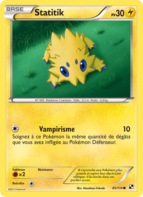 Statitik — Carte Pokémon 45 Noir & Blanc