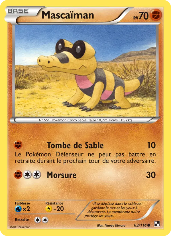 063/114 - Mascaïman — Carte Pokémon Noir & Blanc 63/114