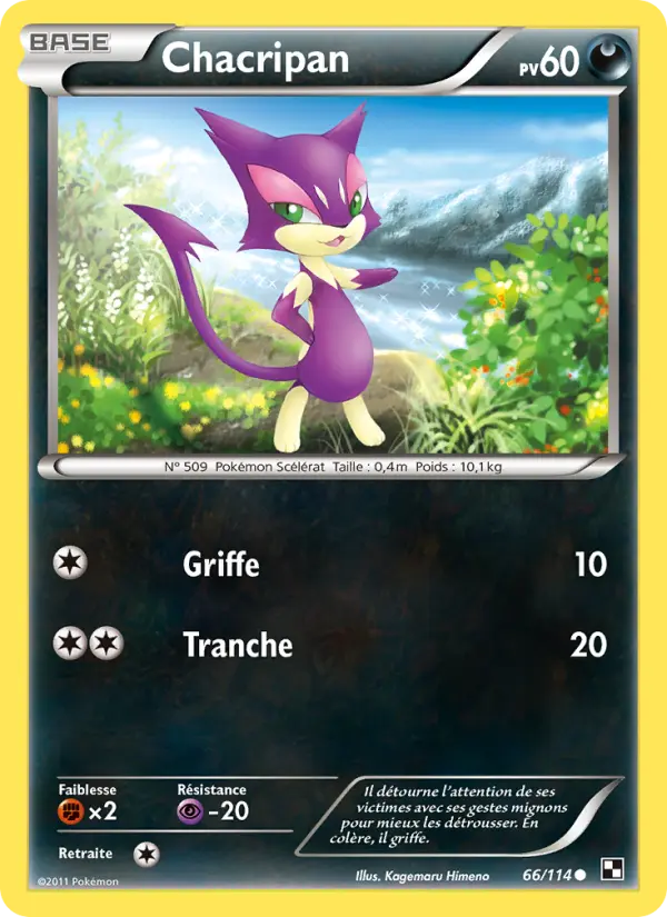 Chacripan — Carte Pokémon 66 Noir & Blanc