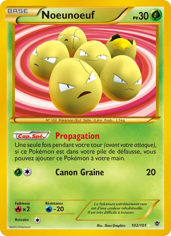 102/101 - Noeunoeuf — Carte Pokémon Explosion Plasma 102/101