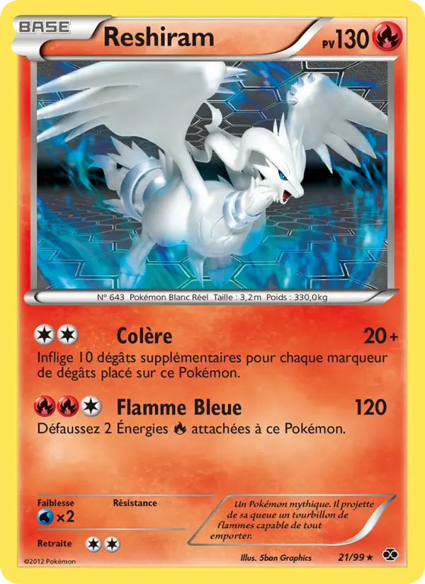 021/099 - Reshiram — Carte Pokémon Destinées Futures 21/99