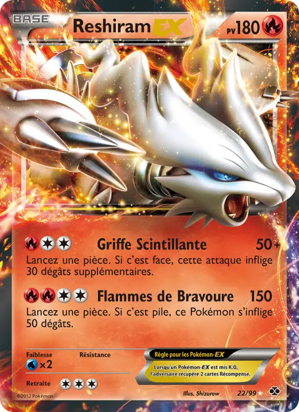 022/099 - Reshiram EX — Carte Pokémon Destinées Futures 22/99