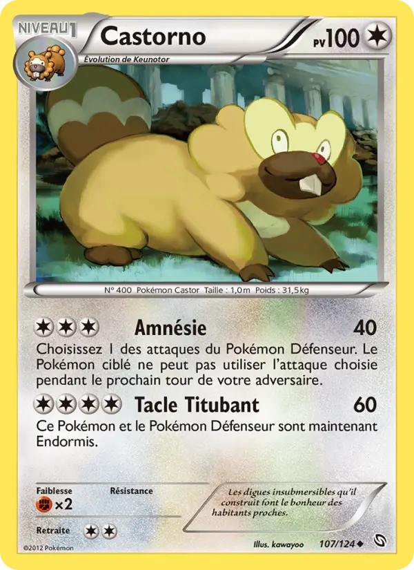 Castorno — Carte Pokémon 107 Dragons Éxaltés