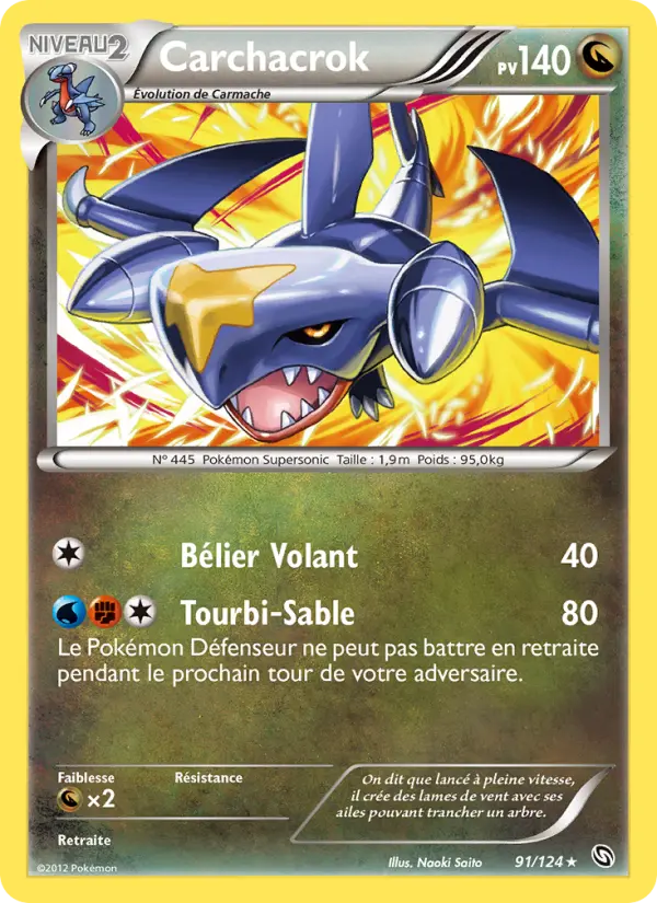 091/124 - Carchacrok — Carte Pokémon Dragons Éxaltés 91/124