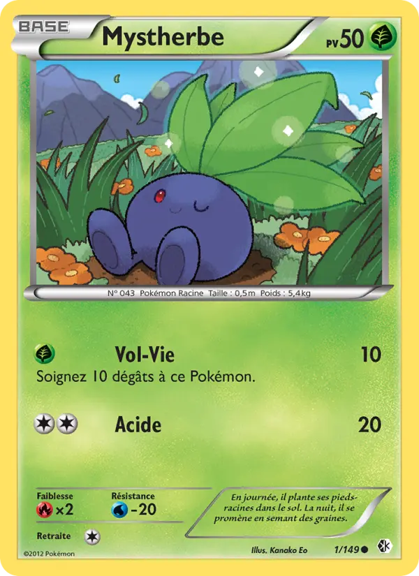 001/149 - Mystherbe — Carte Pokémon Frontières Franchies 1/149
