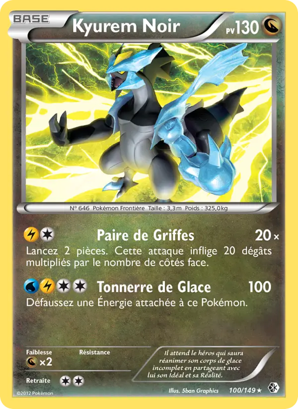 100/149 - Kyurem Noir — Carte Pokémon Frontières Franchies 100/149