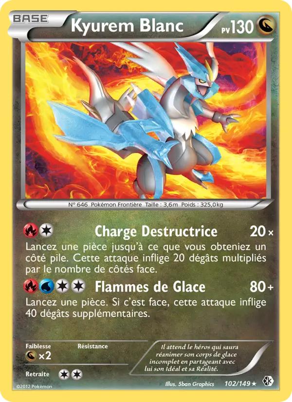 102/149 - Kyurem Blanc — Carte Pokémon Frontières Franchies 102/149