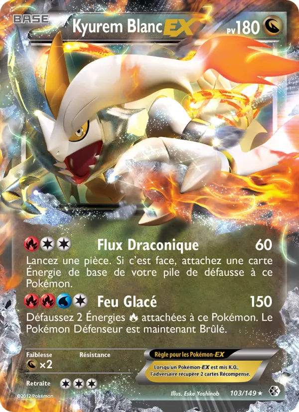 103/149 - Kyurem Blanc EX — Carte Pokémon Frontières Franchies 103/149