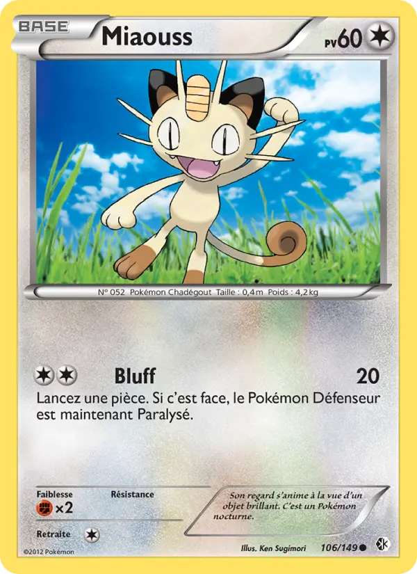 106/149 - Miaouss — Carte Pokémon Frontières Franchies 106/149