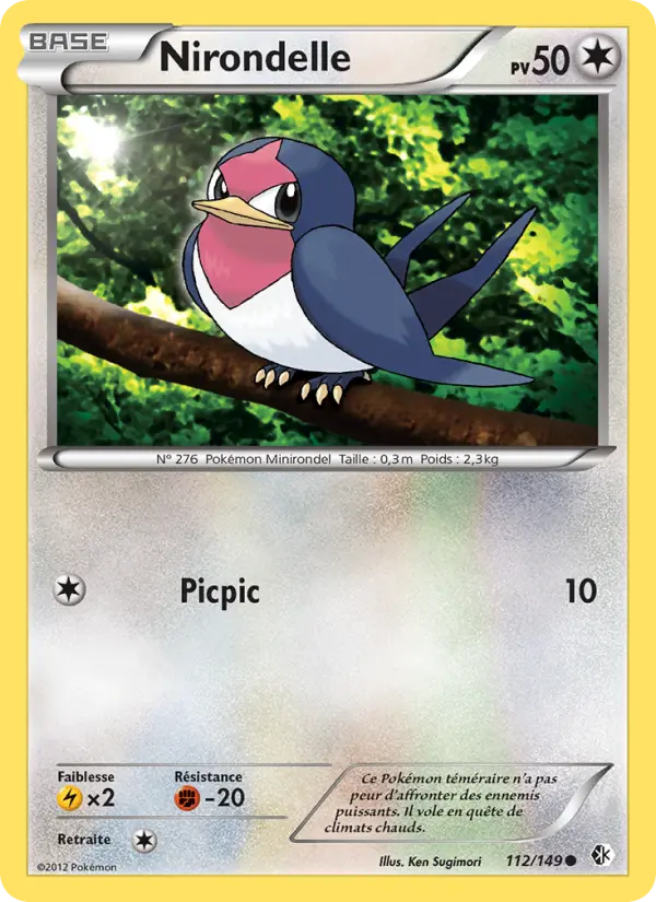 Nirondelle — Carte Pokémon 112 Frontières Franchies