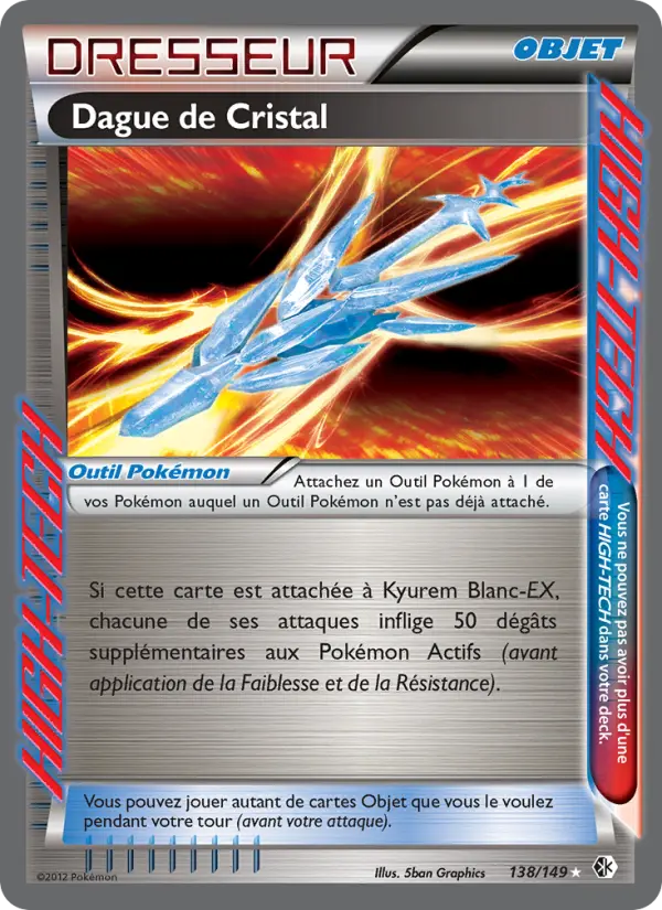 138/149 - Dague de Cristal — Carte Pokémon Frontières Franchies 138/149