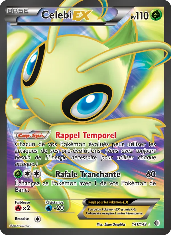 141/149 - Celebi EX — Carte Pokémon Frontières Franchies 141/149