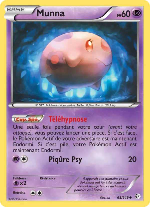 Munna — Carte Pokémon 68 Frontières Franchies