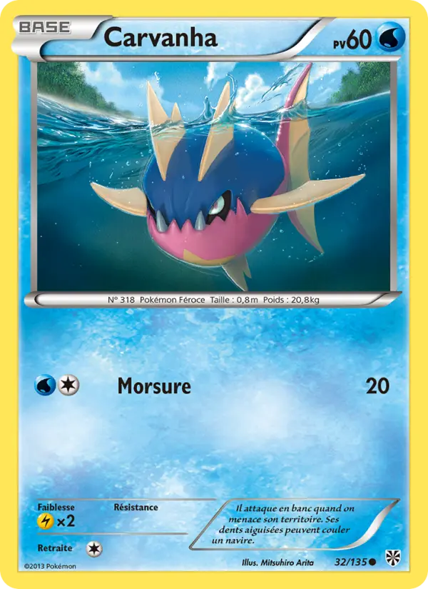 032/135 - Carvanha — Carte Pokémon Tempète Plasma 32/135