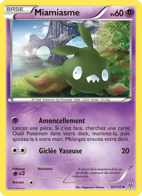 Miamiasme — Carte Pokémon 63 Tempète Plasma