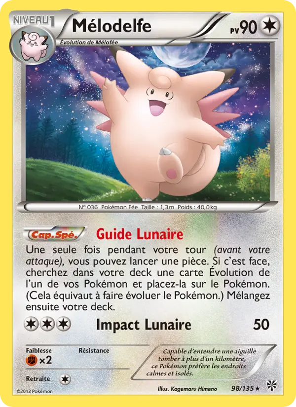 098/135 - Mélodelfe — Carte Pokémon Tempète Plasma 98/135