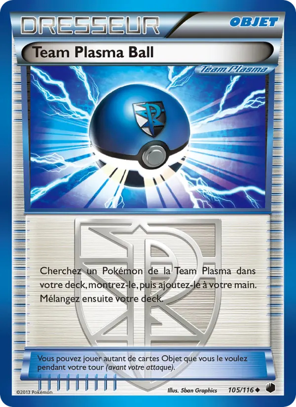 105/116 - Team Plasma Ball — Carte Pokémon Glaciation Plasma 105/116