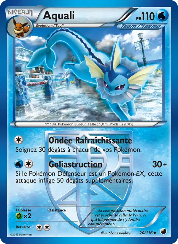 020/116 - Aquali — Carte Pokémon Glaciation Plasma 20/116