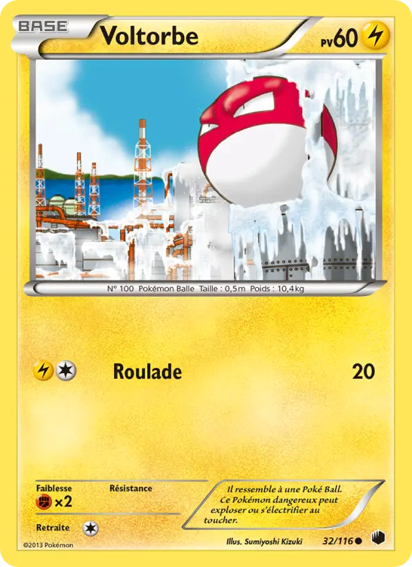 Voltorbe — Carte Pokémon 32 Glaciation Plasma