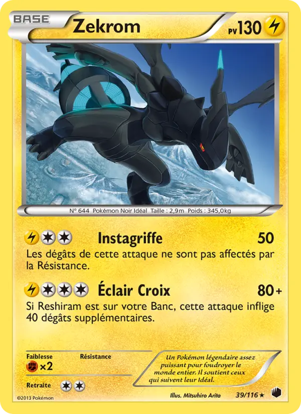 039/116 - Zekrom — Carte Pokémon Glaciation Plasma 39/116