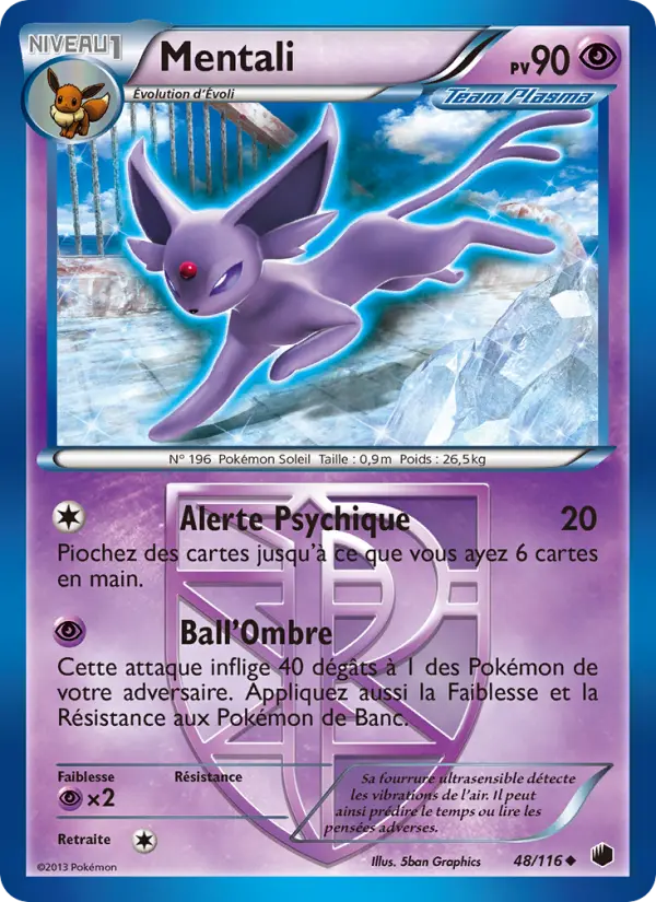 048/116 - Mentali — Carte Pokémon Glaciation Plasma 48/116