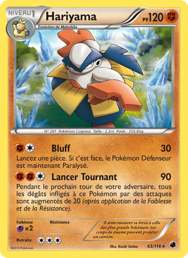 Hariyama — Carte Pokémon 63 Glaciation Plasma