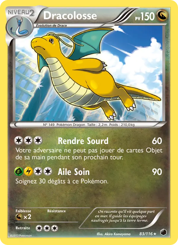 083/116 - Dracolosse — Carte Pokémon Glaciation Plasma 83/116