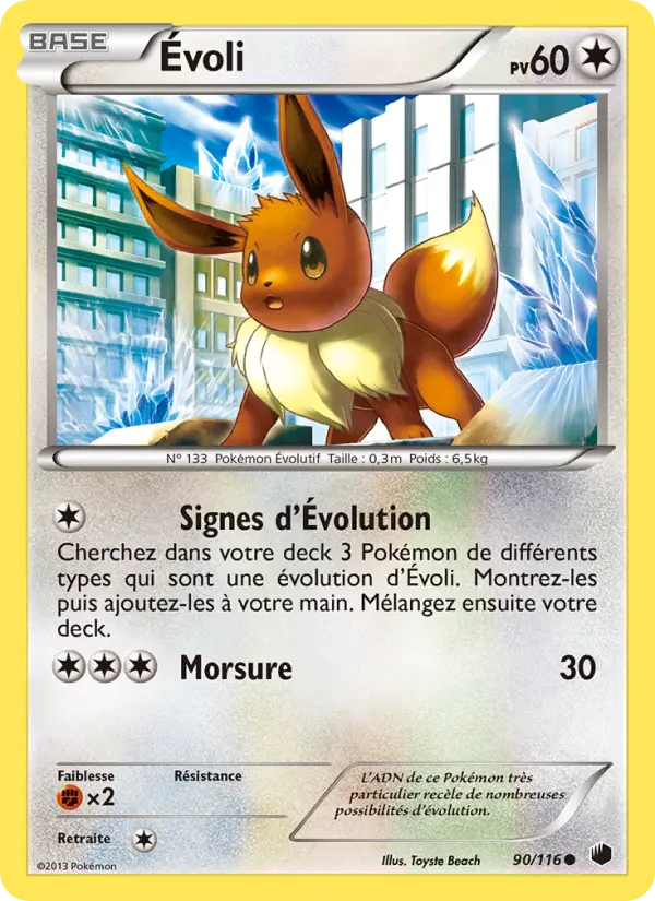 090/116 - Évoli — Carte Pokémon Glaciation Plasma 90/116