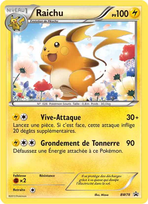 Raichu — Carte Pokémon BW78 Promo BW