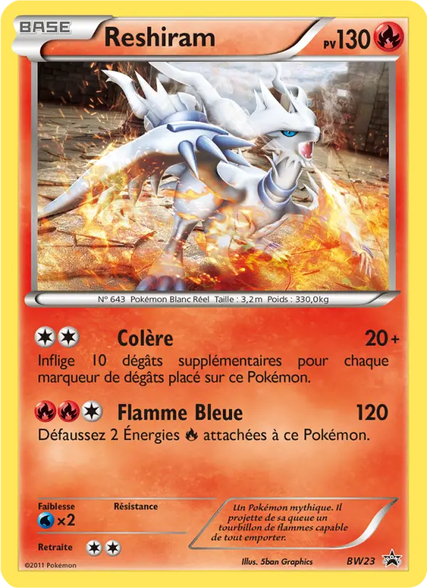 Reshiram — Carte Pokémon BW23 Promo BW