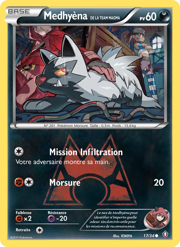 017/034 - Medhyèna de la Team Magma — Carte Pokémon Double Danger 17/34