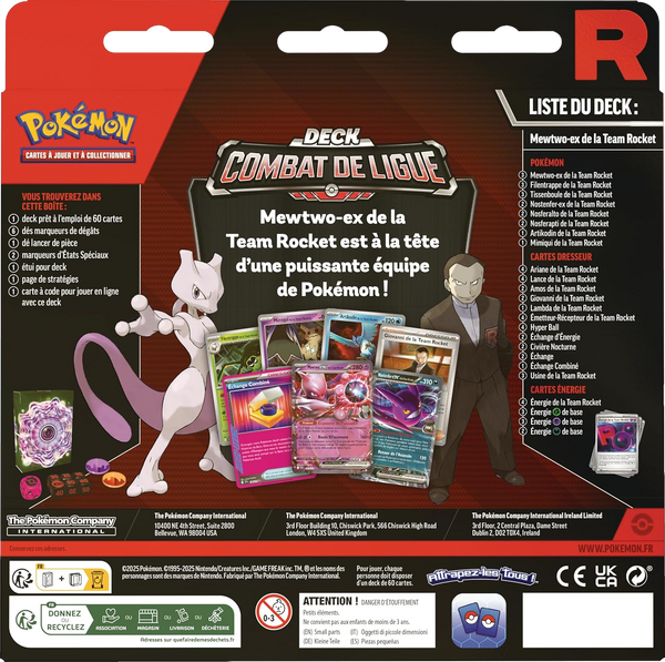 Deck - Combat de Ligue / Mewtwo-ex de la Team Rocket (verso)