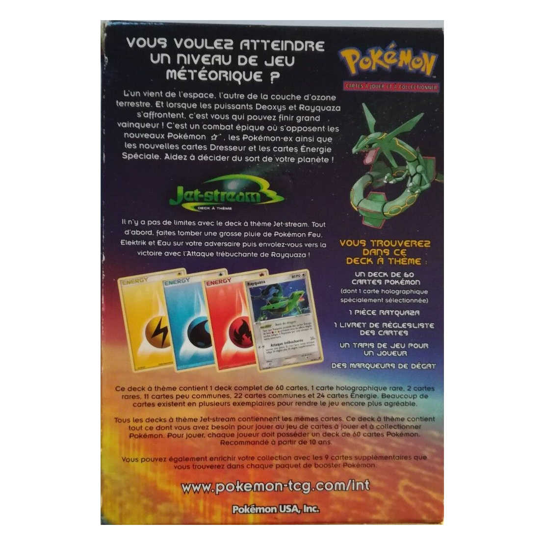 Deck à thème - EX Deoxys / Jet-stream, dos de la boîte