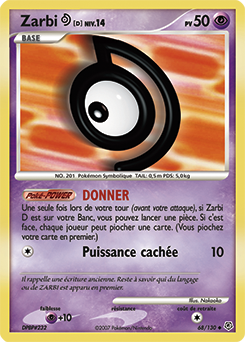 068/130 - Zarbi D — Carte Pokémon Diamant & Perle 68/130