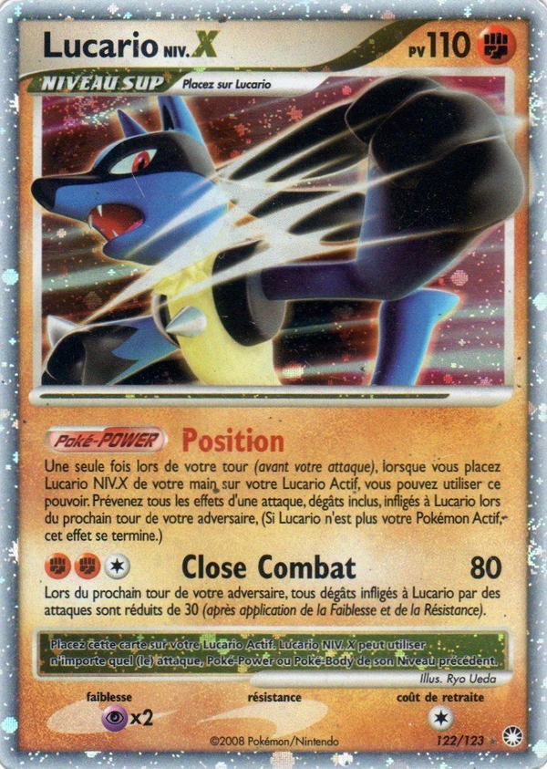 122/123 - Lucario Niv.X - Carte Pokémon Trésors Mystérieux 122/123